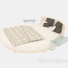 创意圆形床3d模型下载
