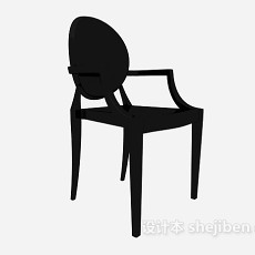欧式黑色休闲椅3d模型下载