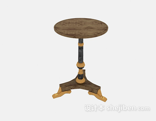 沙发实木边桌3d模型下载