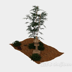 公园花草植物3d模型下载