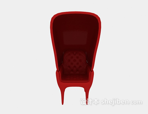 现代风格创意红色休闲椅3d模型下载