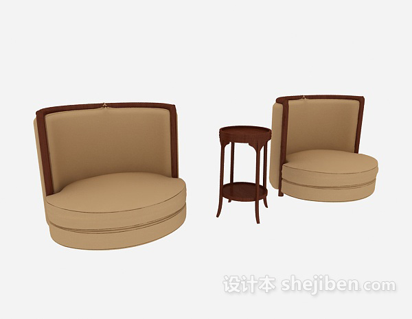 免费美式简约沙发3d模型下载