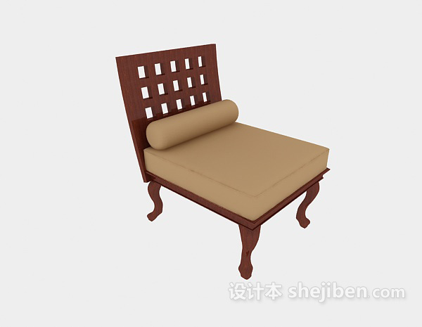 田园休闲沙发椅3d模型下载