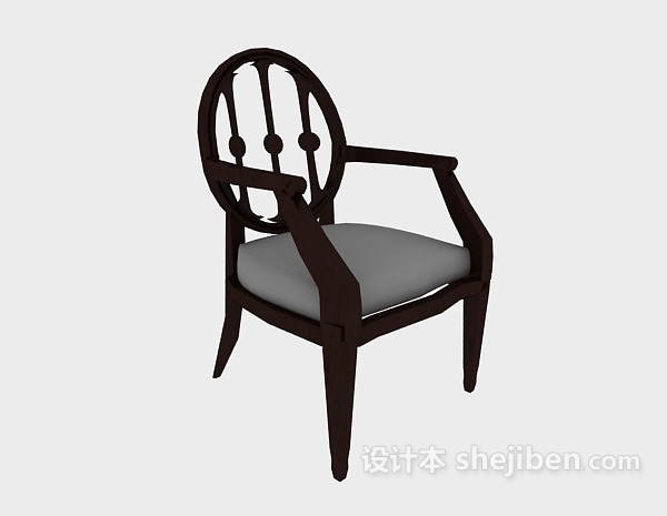 美式扶手家居椅3d模型下载