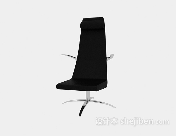 免费黑色办公老板椅3d模型下载