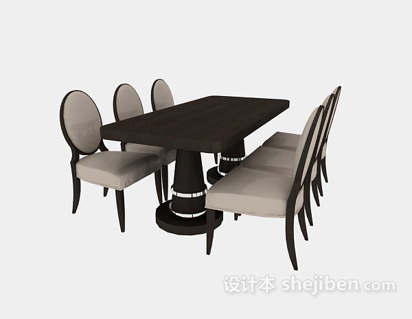 免费简洁家居餐桌3d模型下载