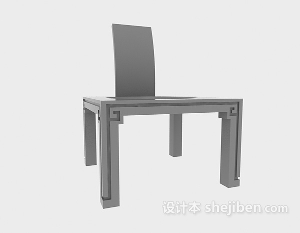 免费中式复古餐椅3d模型下载