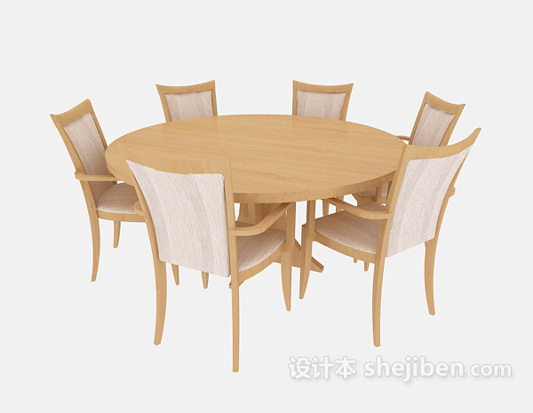 免费现代木质桌椅3d模型下载