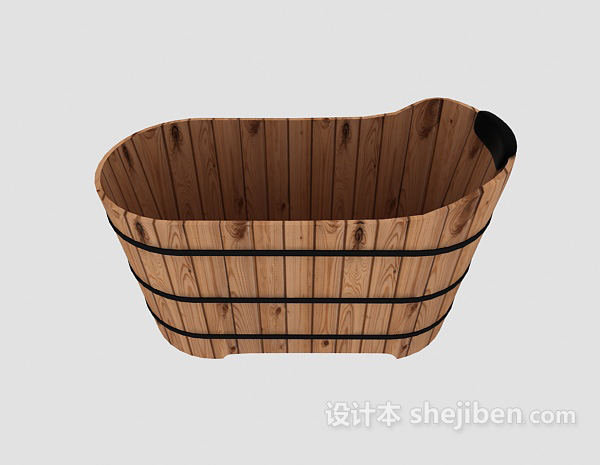 木质浴缸3d模型下载
