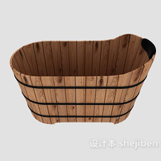 木质浴缸3d模型下载