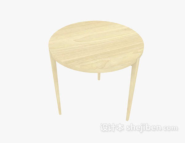 家居实木边桌3d模型下载