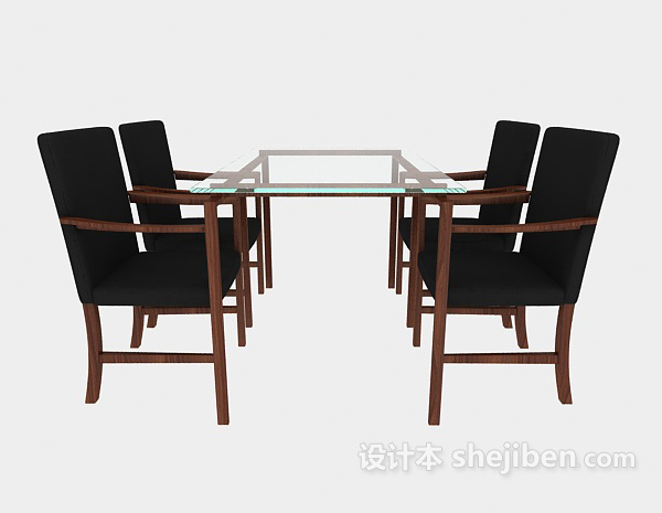 中式风格新中式风格桌椅3d模型下载