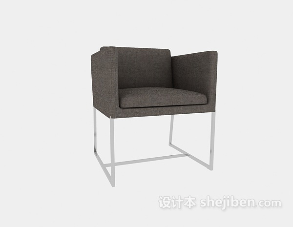 免费灰色沙发椅3d模型下载