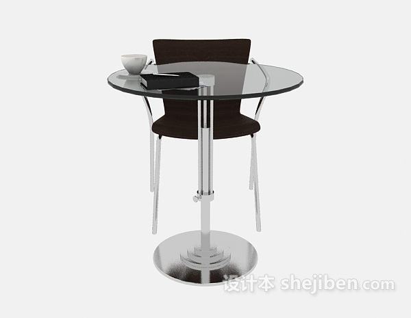 免费玻璃休闲桌椅3d模型下载