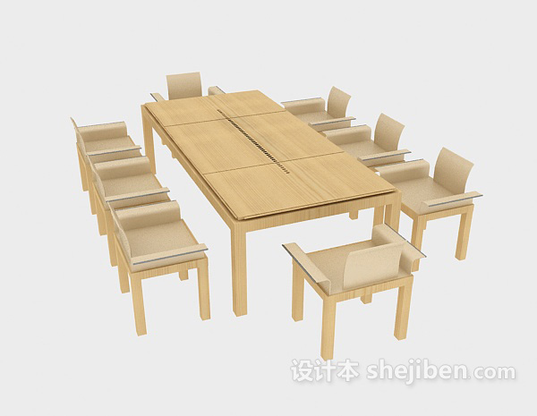 田园简约风格桌椅组合3d模型下载