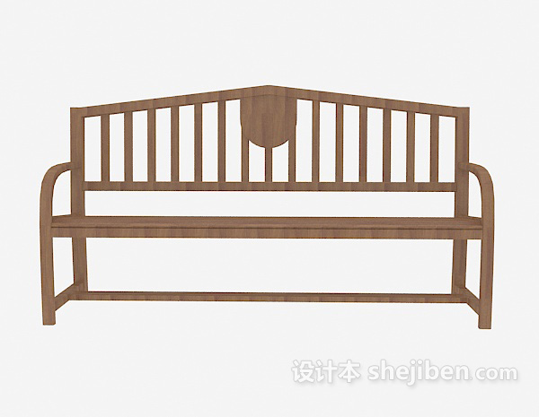 现代风格实木长椅3d模型下载