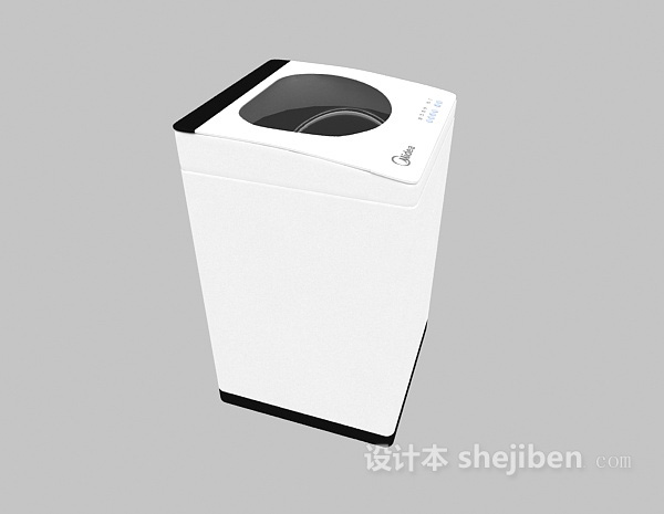 美的品牌洗衣机3d模型下载