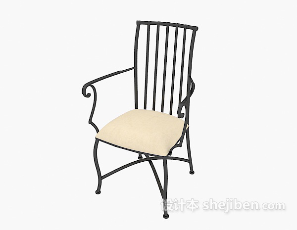免费铁艺扶手椅3d模型下载