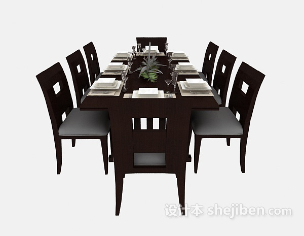 美式风格实木餐桌餐椅