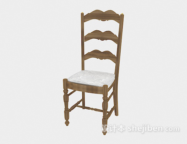免费现代家居实木椅子3d模型下载