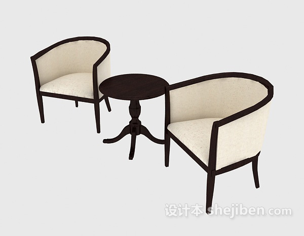 欧式沙发椅组合3d模型下载