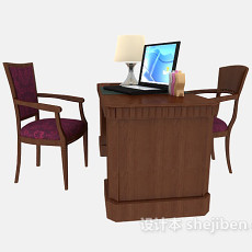 家居办公书桌3d模型下载