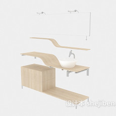 灰色木质浴柜3d模型下载