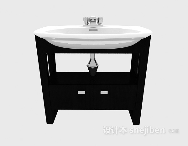 现代风格黑色现代浴柜3d模型下载