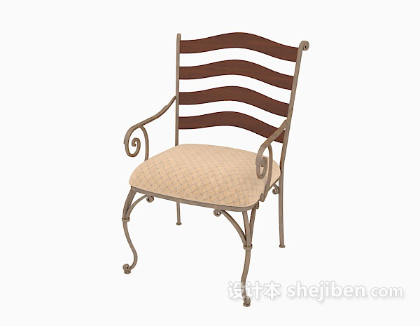 免费铁艺欧式椅子3d模型下载
