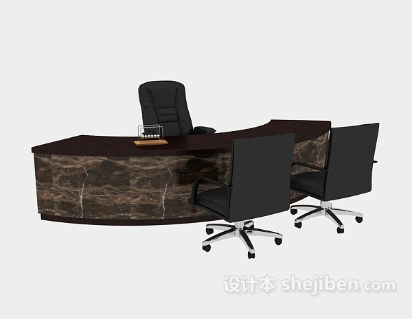 现代风格高级办公桌椅3d模型下载