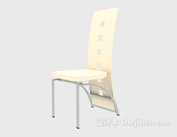 无扶手实木椅3d模型下载