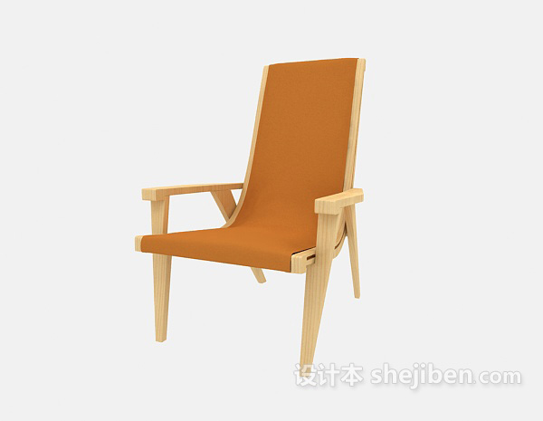 现代风格实木家居休闲躺椅3d模型下载