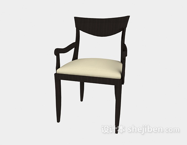 免费美式简易餐椅3d模型下载