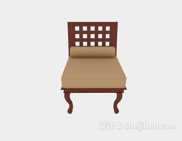 田园风格田园休闲沙发椅3d模型下载