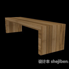 灰色实木长凳3d模型下载