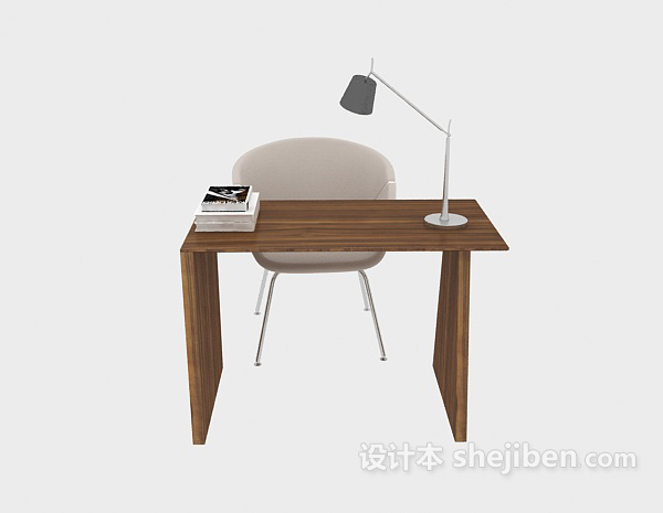现代风格小型书桌3d模型下载
