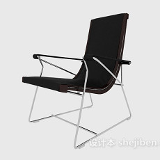 现代黑色休闲椅3d模型下载