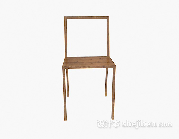 现代风格现代简约木椅3d模型下载