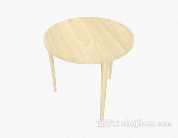 现代风格家居实木边桌3d模型下载