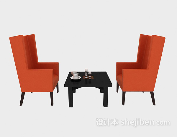 现代风格现代娱乐休闲桌椅组合3d模型下载