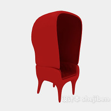 创意红色休闲椅3d模型下载