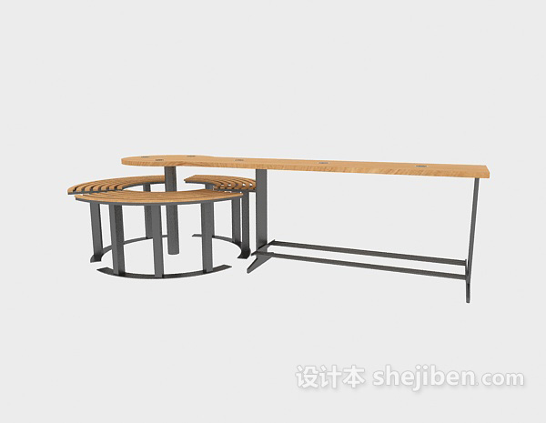 免费公园个性休闲桌椅3d模型下载