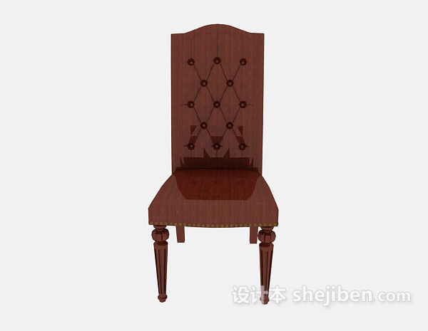 其它美式红色餐椅3d模型下载