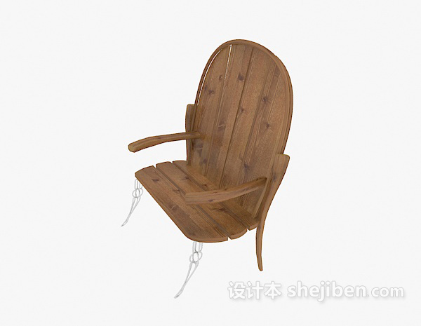 免费原木休闲椅3d模型下载