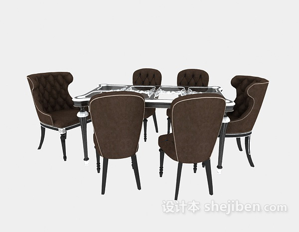 欧式风格欧式  餐桌椅3d模型下载