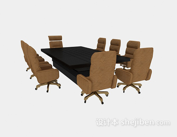 免费公司办公会议桌椅3d模型下载