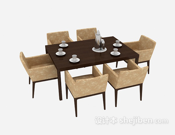 中式风格中式休闲桌椅3d模型下载
