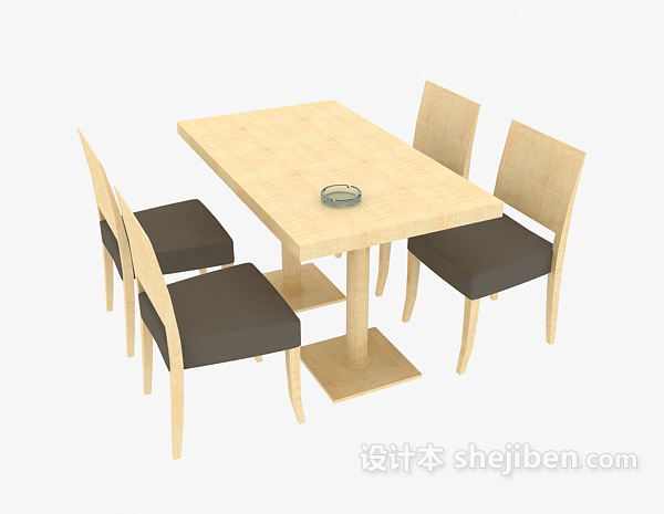 免费餐桌椅组合3d模型下载