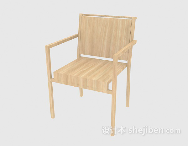 免费实木家居餐椅3d模型下载