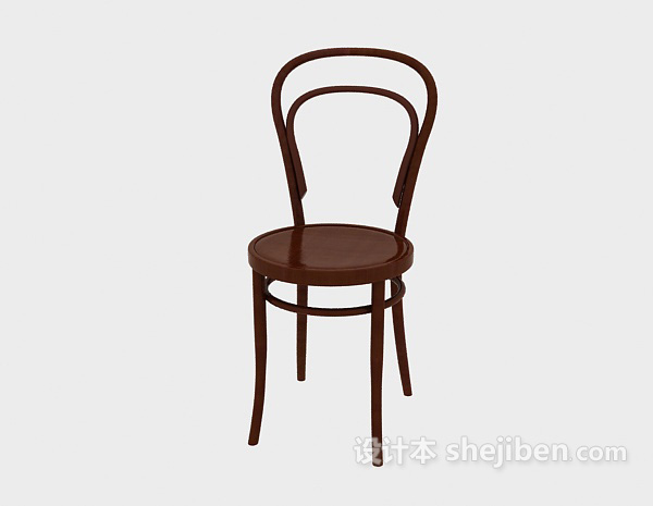 免费红色家居餐椅3d模型下载